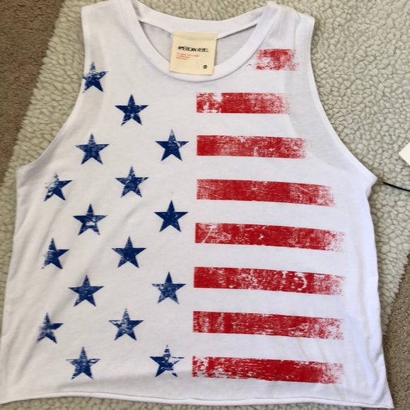 US Flag White Tank Top Sleeveless 100% COTTON - Picture 6 of 6